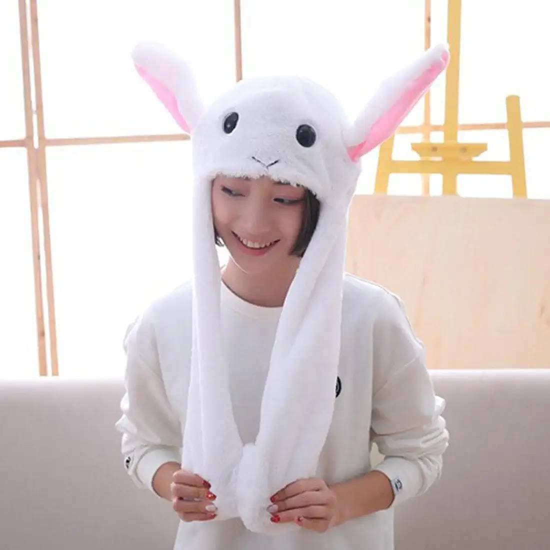 MYADDICTION Rabbit Hat Ear Moving Jumping Funny Bunny Plush Cap for Women Girls Clothing Shoes &amp; Accessories | Costumes Reenactment Theater Accessories Hats &amp; Headgear